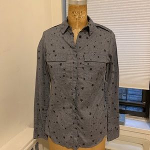 Maison Scotch Black Star Print Grey Shirt